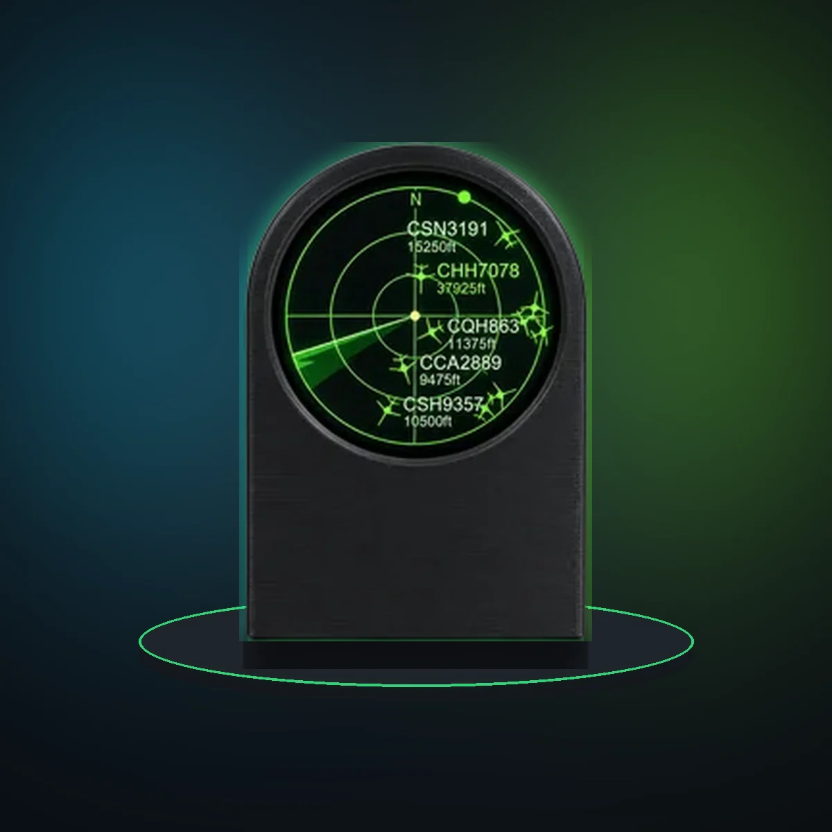 2026 NEW Live ADS‑B Flight Tracker Gadget Sonar Grid Display 3D Printed Case Portable Aviation Enthusiast Desk Decor Gift